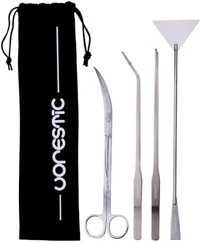 VORESTIC 4Pcs Aquascaping Tools, Stainless Steel Aquarium Tweezers, Scissors and Spatula - Aquascape Tools Set for Trimming, Maintenance