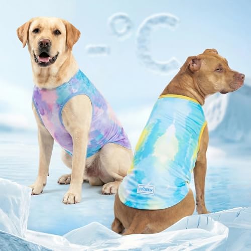 KYEESE 2Pack Dog Shirt for Large Dogs Soft Breathable T-Shirts, Purple+Blue
