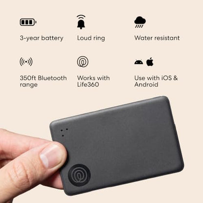 Life360 Tile Starter Pack - Bluetooth Trackers and Item Finders for Keys, Wallets & More. Both iOS and Android Compatible. Phone Finder. 2-Pack (Black Mate/Slim)