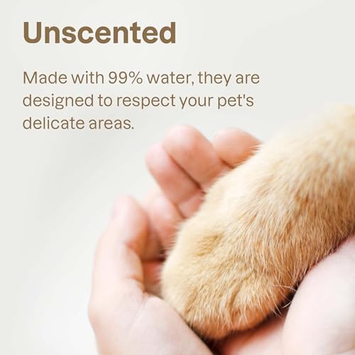 ATTITUDE Pet Grooming Wipes, Hypoallergenic Plant and Mineral-Based Ingredients, Vegan and Cruelty-Free Biodegradable Products, Unscented, 72 Count (Pack of 2)