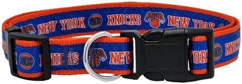 New & Improved Pets First NBA PET Collar New York Knicks Dog Collar, Size Small Basketball Team Collar for Dogs & Cats. A Shiny & Colorful Dog & Cat Collar Licensed by The NBA