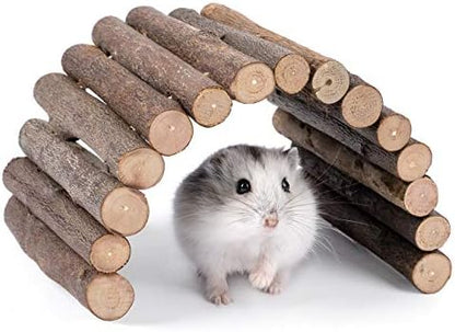 Niteangel Wooden Ladder Bridge, Hamster Mouse Rat Rodents Toy, Small Animal Chew Toy