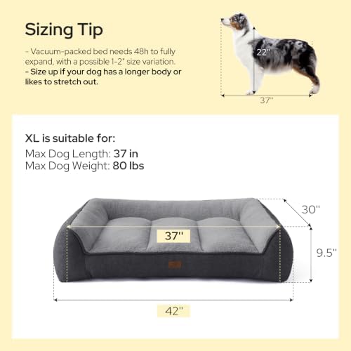 Bedsure SupportMax™ Extra Thick Orthopedic XL Dog Beds Large Sized Dog