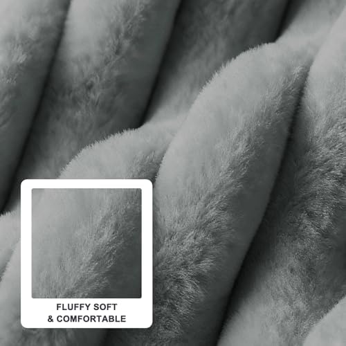 FURTIME Dog Beds Large Sized Dog, Washable Orthopedic Pet Bed with Removable Cover, Rectangle Soft Calming Sleeping Puppy Bed Durable Pet Cuddler with Anti-Slip Bottom, Grey, L(36"x27"x8")
