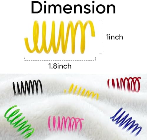 Cat Toys for Indoor Cats, 90 Pack Interactive Cat Spring Toys, 6Colors