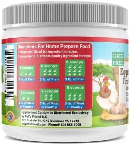 Calcium for Dogs and Cats - Fine Eggshell Powder - Strong Hip & Joint Supplement for Dogs and Cats- Dietary Supplement - No Additives - Pet's Friend Eggshellent Calcium 6oz