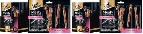 Sheba Meaty Tender Sticks Chicken Cat Treats, Salmon Flavor, Cat Snacks, 0.14 oz., 5 Count (Pack of 20)
