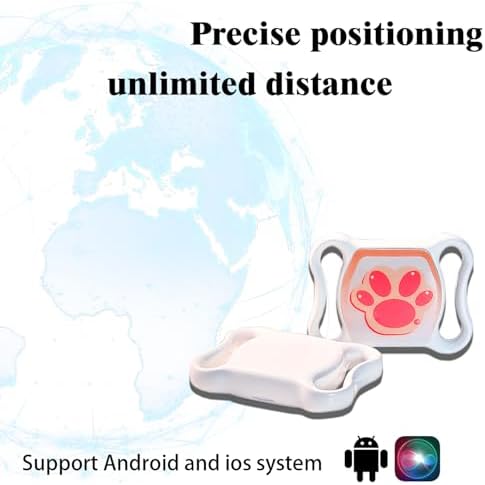 GPS Tracker for Dogs, Smart Collar with Real-Time Locator with Holder Pet Location Tracker, No Monthly Fee/No SIM Card, for Android and iOS, Ultra-Slim, IP68 Waterproof, Reliable