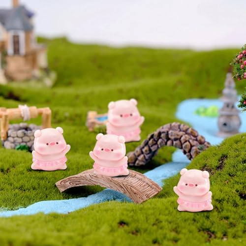 Mini Dancing Pig Resin Silicone Mold for DIY Fairy Garden Landscape Decor