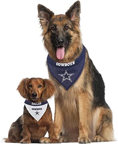 Pets First NFL Dallas Cowboys Reversible Bandana Size XX-Large for Dogs & Cats. 2 Sided Sports Bandana, Premium Embroidery Team Logo, Many NFL Teams Available