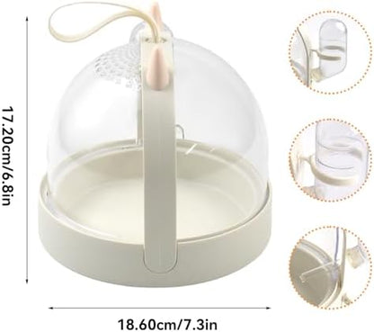 Hamster Portable Cage Travel Case,Hamster Carrying Cage High Permeability Guinea Pig Travel Cage with Water Bottle Travel Carrier for Gerbils Mice Guinea Pigs Sugar Glider(White)