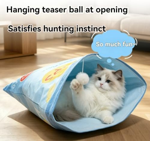 Cat Puppy Toy Sleeping Bag Cute Potato Chip Bag Design Hanging Snack Toy Crinkle Paper Pet Accessories