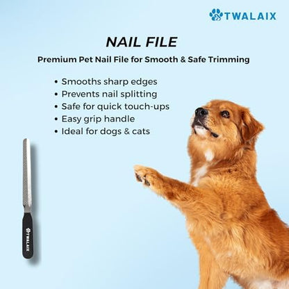 6 in 1 Pet Grooming Kit for Dogs & Cats - Deshedding Brush, Undercoat Rake, Slicker Brush, Nail Clipper, Nail File & Flea Comb for All Coat Types