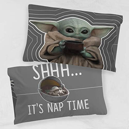 Star Wars Mandalorian Baby Yoda Grogu Kids Pillowcase, Gray