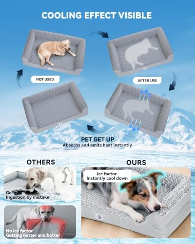 Cooling Dog Bed with PCM, Instant Chill Pet Sofa for Large, Indoor Outdoor