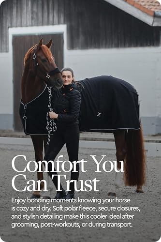 HORZE Kiel Horse Blankets for Real Horses, Fleece Horse Cooler Sheet