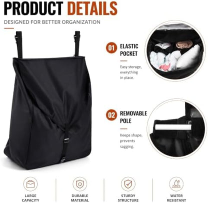 Dansydaisy Black Large Horsewear Bag Stall Front Horse Blanket Storage Bag Durable 600D Oxford 29.5 x 24.5 x 9 in Fabric Portable Easy to Hang Horse Tack Holder Accessories for Keep Organized