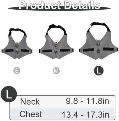 Hypeety Multipurpose Rabbit Vest Harness and Leash Set Adjustable Vest, L