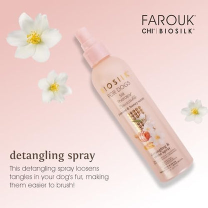 BioSilk Irresistible Detangling and Shine Dog Spray, Jasmine Honey, 8 Fl Oz