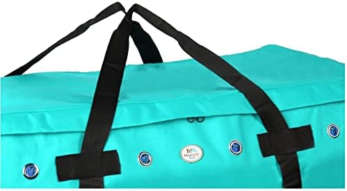 Majestic Ally 1200 D Nylon Fabric Large 44” x 20” x 16” and Extra Large 52" x 27" x21" Heavy-Duty Hay Bale Storage Bag (Turquoise, Large)