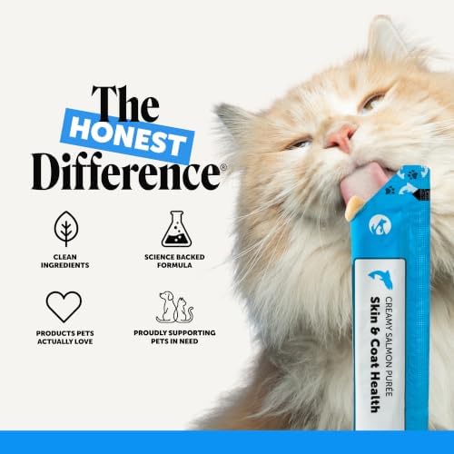 Pet Honesty Vet Backed Cat Skin & Coat Supplement Puree, Salmon, 20 Ct
