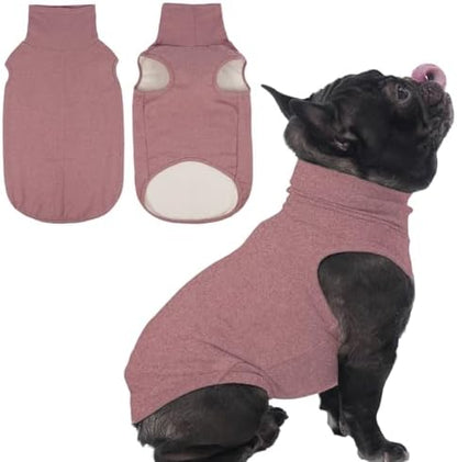 IECOii Small Dog Sweater,Stretch Fleece Vest - DarkRed, Medium
