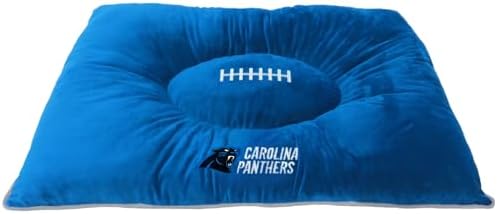 NFL PET Bed - Carolina Panthers Soft & Cozy Plush Pillow Bed. - Football Dog Bed. Cuddle, Warm Sports Mattress Bed for Cats & Dogs