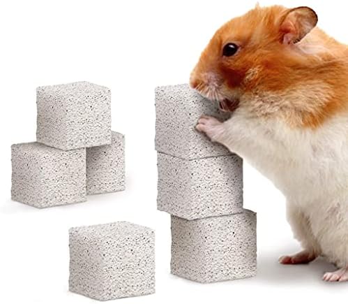 Meric CoCoo Grinding Stone for Small Pets, 1.6"x1.6"x1.6" Lava Rocks, Trims Pet Teeth, Smooths Claws, Adds Calcium to Diet, Chew Toys for Rabbits, Chinchillas, Hamsters & Guinea Pigs, 6pcs per Pack
