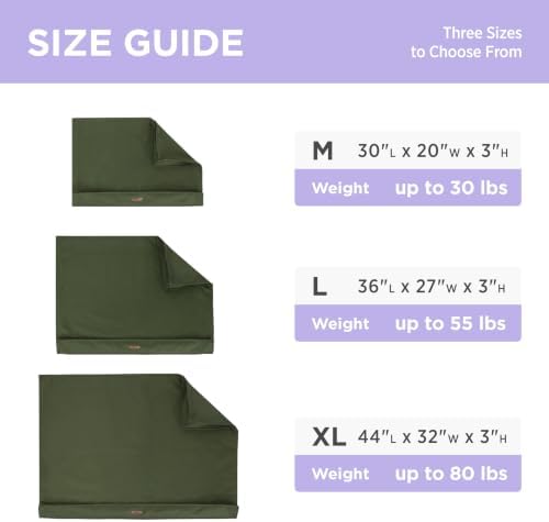 LE SURE Waterproof Dog Bed Cover Replacement, Large 36x27x3in, Green