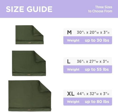 LE SURE Waterproof Dog Bed Cover Replacement, Large 36x27x3in, Green