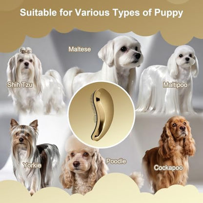 Small Dog Brush, Skin-friendly Soft Bristles (Rose Gold)