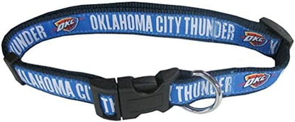 Pets First NBA PET Collar OKLAHOMA CITY THUNDER Dog Collar, Size Medium Basketball Team Collar for Dogs & Cats. A Shiny & Colorful Dog & Cat Collar Licensed by the NBA