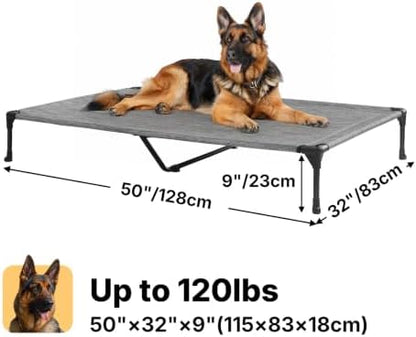 Veehoo Outdoor Elevated Dog Bed Large Sized Dogs, Cooling Raised Dog Cots