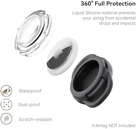 Waterproof AirTag Holder for Dog Collar, Soft Slide-On Dog AirTag Holder