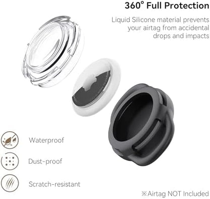 Waterproof AirTag Holder for Dog Collar, Soft Slide-On Dog AirTag Holder
