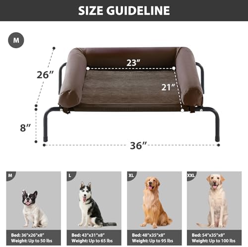 RRPETHOME Elevated Cooling Dog Cot Bed, Large Raised Outdoor Dog Bed