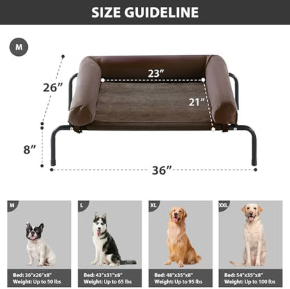 RRPETHOME Elevated Cooling Dog Cot Bed, Large Raised Outdoor Dog Bed