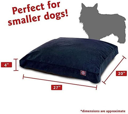 Majestic Pet Rectangular Dog Bed, Small, 27x20x4 in, Washable, Navy Blue