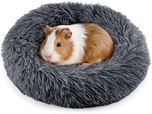 Guinea Pig Bed Soft Washable Donut-Shaped Burrowing Pet Bed for Dwarf Rabbits, Hedgehogs, Chinchillas, Ferrets, Rats Small Animal Mat for Snuggling and Playtime - Dark Blue