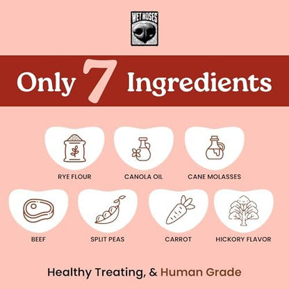 Wet Noses Organic Crunchy Dog Treats – All-Natural, Human-Grade, Non-GMO, Healthy Training & Delicious Snacks for Dogs, for All Dog Sizes & Breeds –Roasted Beef, 14oz (2 Pack)