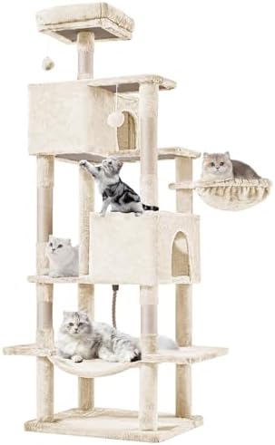 DUMOS 66 Inch Large Cat Tree Tower with Scratching Posts, Indoor Use