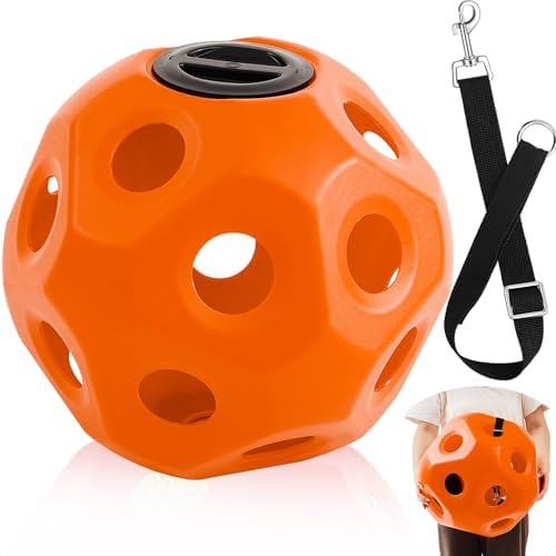 Seenelling 15.75" Extra Large Slow Feed Hay Ball for Horses,Orange