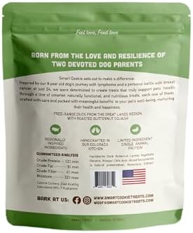 Smart Cookie Healthy Soft Dog Treats - Duck & Squash - Grain Free Limited Ingredient Training Treats for Dogs with Sensitive Stomach & Allergies, Natural Novel Protein, Made in the USA (5oz.)