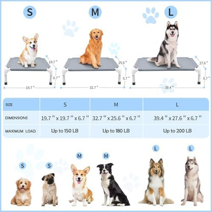 Elevated Dog Bed, Raised Dog Bed for Large Dogs, Cooling Dog Cots Beds