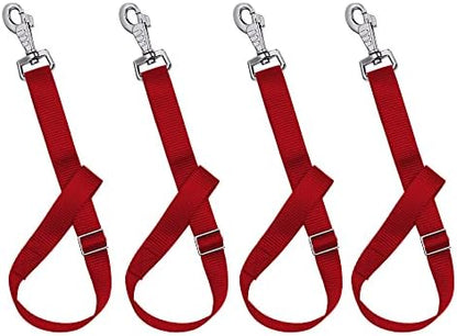 Rosemarie Horse Bucket Strap Hangers,Horse Suppliers Adjustable Nylon Straps up to 700 lbs for Hay Nets, Water Buckets,Hanging-Pratical and Easy Use(4 Pack) (Red)