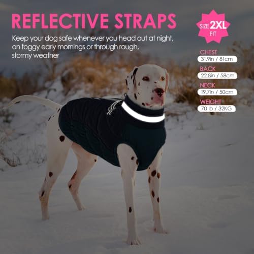 AOFITEE Dog Coats for Extra Large Dogs Warm Waterproof Dog Winter Jacket