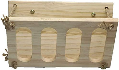 Litewoo Rabbit Hay Rack Manger Feeder Bunny Food Dispenser Wooden Hay Manger Rack Holder for Hamster Chinchilla Guinea Pig Small Animal Cage Accessories (A)