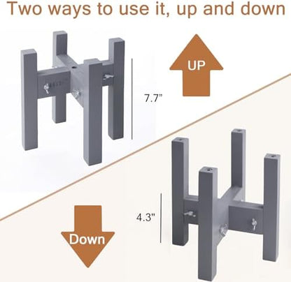 Elevated Dog Bowl Stand Adjustable Dog Food Holder 10”H Medium Grey
