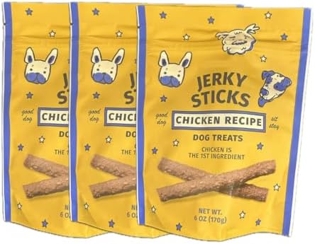 Chicken Recipe Dog Treats, Jerky Sticks - 3 Count (6 oz, Chicken)