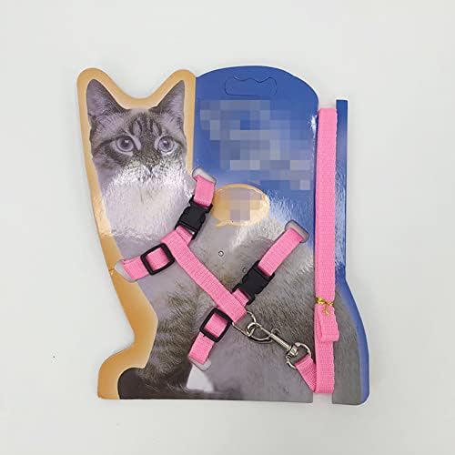 2 Pcs Adjustable Bunny Rabbit Harness with Leash Cat Puppy Walking Harness Leash Pet Harness Leash for Pigs Hamster Small Animals Pink and Light Blue